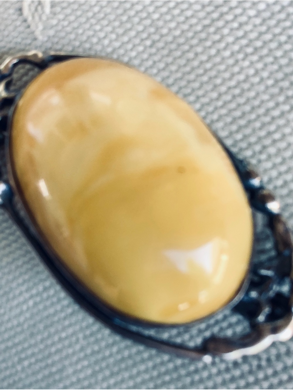 Vintage 875 Silver Baltic Butterscotch Amber Art Nouveau Brooch Pin